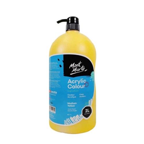 MONT MARTE ACRYLIC COLOUR PAINT - Medium Yellow 2L